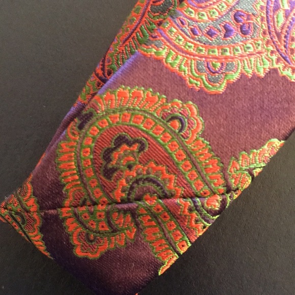 David Donahue silk tie woven inItaly handmade in USA paisley print - Picture 3 of 7